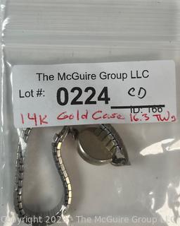 14kt Gold Case with Band.  16.3 Grams Total Weight