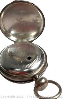 Engraved Keywind Pocket Watch Case Inscribed "Wm _ Swain In Memoriam Lt. _ _ Swain: 8th NY Vol. Cav. 1864"