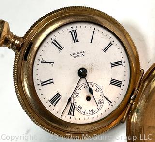 Ideal U.S.A. White Dial Gold Plated Pocket Watch