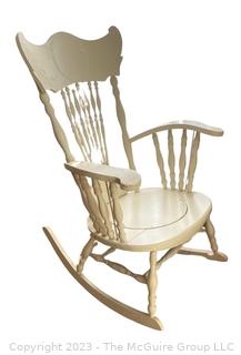 White Painted Victorian Spindle Back Rocking Chair