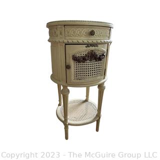 Antique French Louis XVI Style Bedroom Nightstand with Mirror Top.  Second of two for sale in this auction.