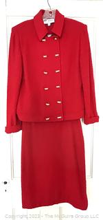 St. John Collection by Marie Gray Two Piece Skirt Suit in Red, Size 10