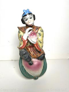  Chinese Famille Rose Porcelain  Monkey King Statue.  11"