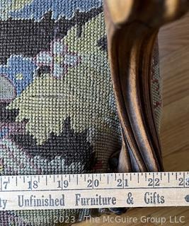 Needlepoint Upholstered French Provincial Arm Chair. 22w x 19d x 35"T