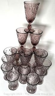 Set of Purple Crystal 8" Goblets