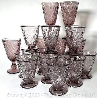 Set of Purple Crystal 8" Goblets