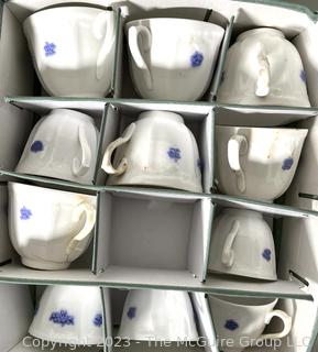 Set (79 Pieces) of WA Adderleys "Chelsea" Embossed Blue Porcelain China 