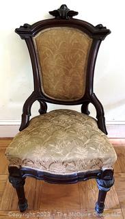 Victorian Eastlake Upholstered Parlor Chair