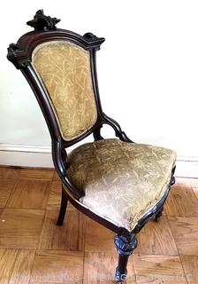 Victorian Eastlake Upholstered Parlor Chair