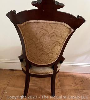 Victorian Eastlake Upholstered Parlor Chair