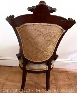 Victorian Eastlake Upholstered Parlor Chair