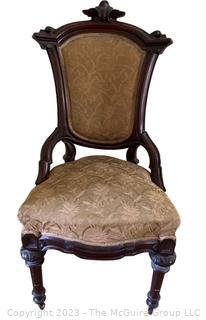 Victorian Eastlake Upholstered Parlor Chair