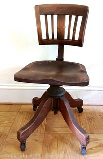 Small Oak Swivel Desk Chair