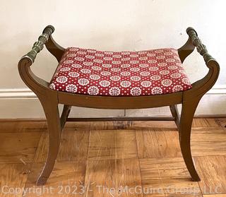 Biedermeier Style Custom Upholstered Bench Made by Hoover Chair Co. {NO SHIPPING}