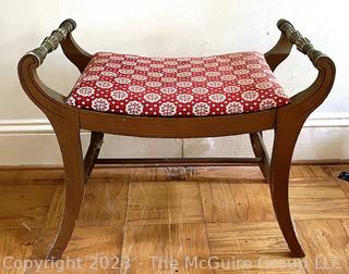 Biedermeier Style Custom Upholstered Bench Made by Hoover Chair Co. {NO SHIPPING}