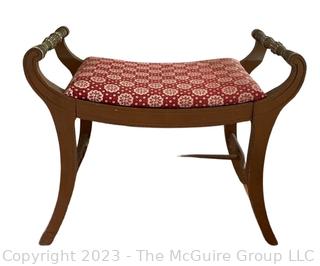 Biedermeier Style Custom Upholstered Bench Made by Hoover Chair Co. {NO SHIPPING}