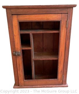 Antique Pine Wall Mount Medicine Cabinet.  No glass. 