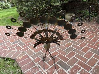 Two Piece Iron Peacock Bird Yard Art.  36" tall {NO SHIPPING}