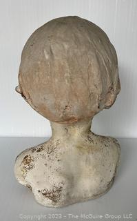 Cement Bust of Child's Head.  13" tall. {NO SHIPPING}