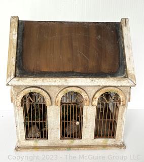 Wooden Decorative Bird Cage.   Wear from exposure