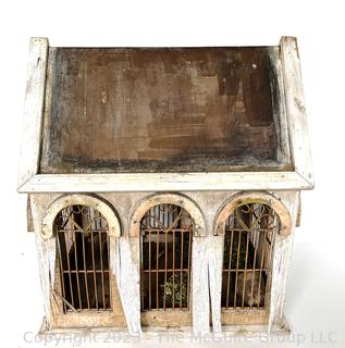 Wooden Decorative Bird Cage.   Wear from exposure