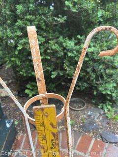 Two (2) Tall Metal Planter Stands. 