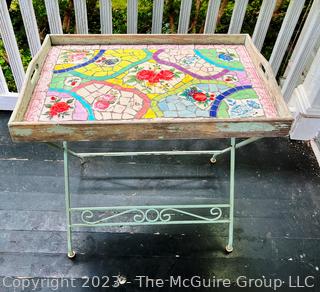 Garden Mosaic Tile Tray Table 