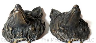 Two (2) Antique Cast Iron Fox Heads {NO SHIPPING}