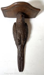 Carved Wood Bird Wall Shelf. 