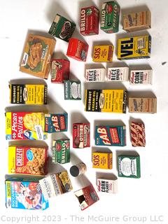 Vintage Pretend Play Kitchen Mini Brand Food Boxes