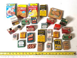 Vintage Pretend Play Kitchen Mini Brand Food Boxes