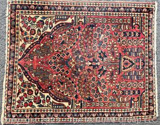 Hand Woven Wool Persian Rug, Condition Issues  24 x 28"