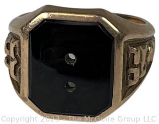 10K Yellow Gold Bergenfield High School Class Ring, 1966