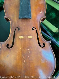 Antique Child's Size Violin in Case. 