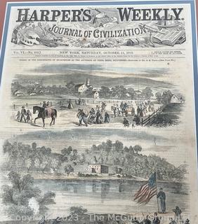 Framed Under Glass Harpers Weekly 1862