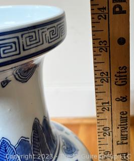 Japanese Blue and White Hand Painted Floor Vase. {NO SHIPPING}  