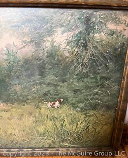 Framed Under Glass Hunting Print of "Summer Woodcock" by Arthur Burdett Frost. 20.5 x 13.5"