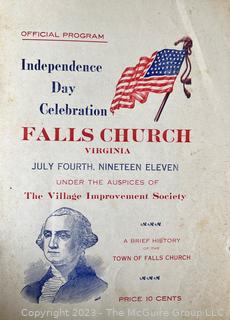 Books: "Falls Church: By Friends and Fireplaces" 1964 by Melvin Lee Steadman Jr.; and 1911 Falls Church Independence Day Celebration. The Village Improvement Society. 