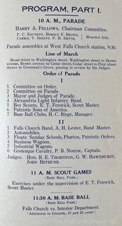 Books: "Falls Church: By Friends and Fireplaces" 1964 by Melvin Lee Steadman Jr.; and 1911 Falls Church Independence Day Celebration. The Village Improvement Society. 