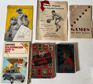 Selection of Ephemera including RCA Receiving Tube Manuel and Chilton's VW Manuel 1949-1971