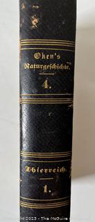 Book: 1833 "Professor Oken" in German. Leather Binding