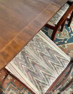 Mahogany Inlaid Dining Table with Eight (8) Dining Chairs 