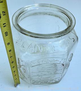 Planters Peanuts Clear Glass Jar Missing Lid