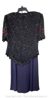 Laurence Kazan Sequined New Year's Eve Top and Skirt, Size L. Party Like Its 1999. 