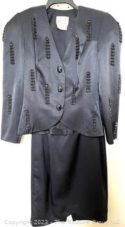 Vintage Evenings by Raul Blanco Silk Two (2) Piece Suit with Beaded Tassels. 