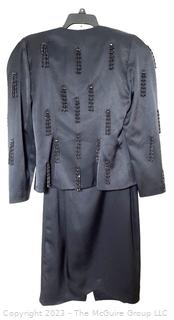 Vintage Evenings by Raul Blanco Silk Two (2) Piece Suit with Beaded Tassels. 