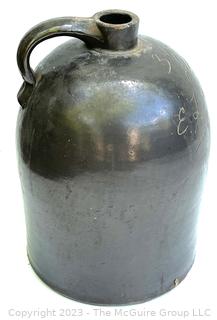 Antique 1800's Stoneware  3 Gallon Old E.L. Anderson Whiskey Scratch Script Jug Newport Ky