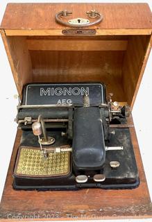 Mignon AEG Model 4 Typewriter in Case