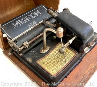 Mignon AEG Model 4 Typewriter in Case