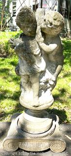 Cement Outdoor Garden Statue of Two Cherubs {NO SHIPPING}